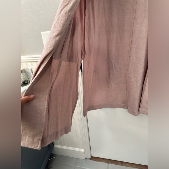 Sigrid Olsen Linen Blend Duster Coat  Soft Blush Lightweight Jacket Size M - Picture 10 of 13